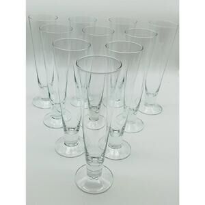 Classic Clear Tall Beer Glasses - Set of 10
